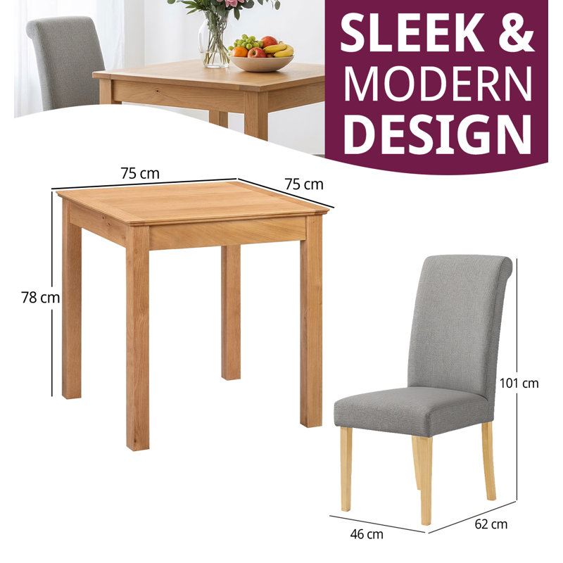 2 - Person Solid Oak Dining Set