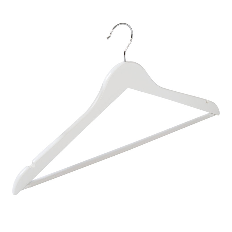 White Wood Non-Slip Swivel Hook Hangers, 24-Pack