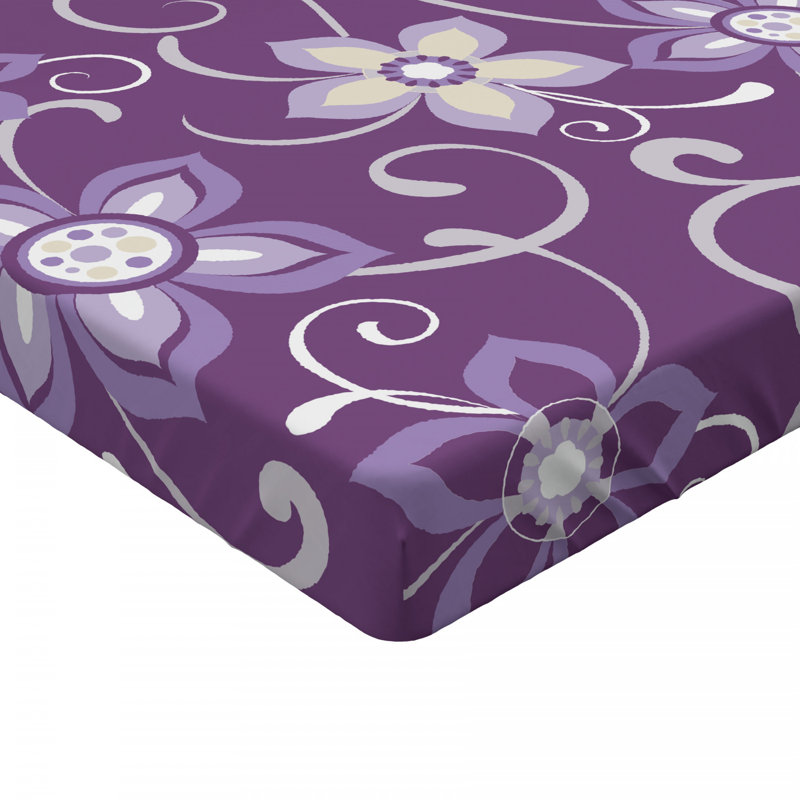 Microfiber Floral Fitted Sheet, Twin Fitted Sheet