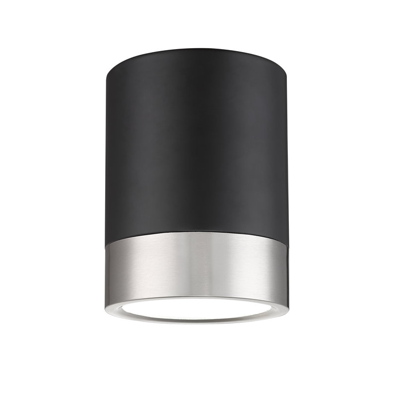 Jaylanis Acrylic LED Flush Mount, Matte Black/Brushed Nickel