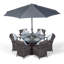 Karas 6 - Person Wicker Patio Dining Set with Round Table , Cushions Included-39926005