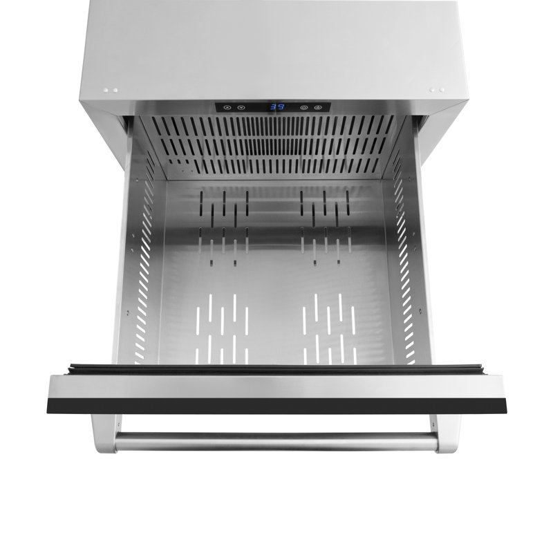 ZLINE Autograph Edition 24 In. Touchstone Refrigerator Drawer in Black Matte and Gold, Black Matte