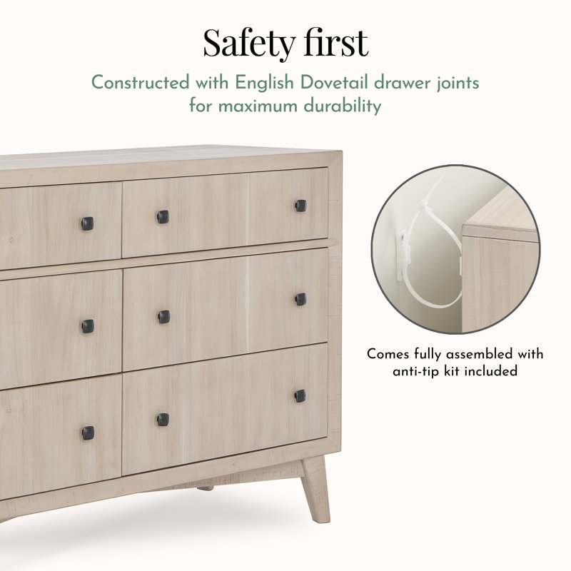 Antilia Kids 6 - Drawer Dresser, Sand Castle Oak