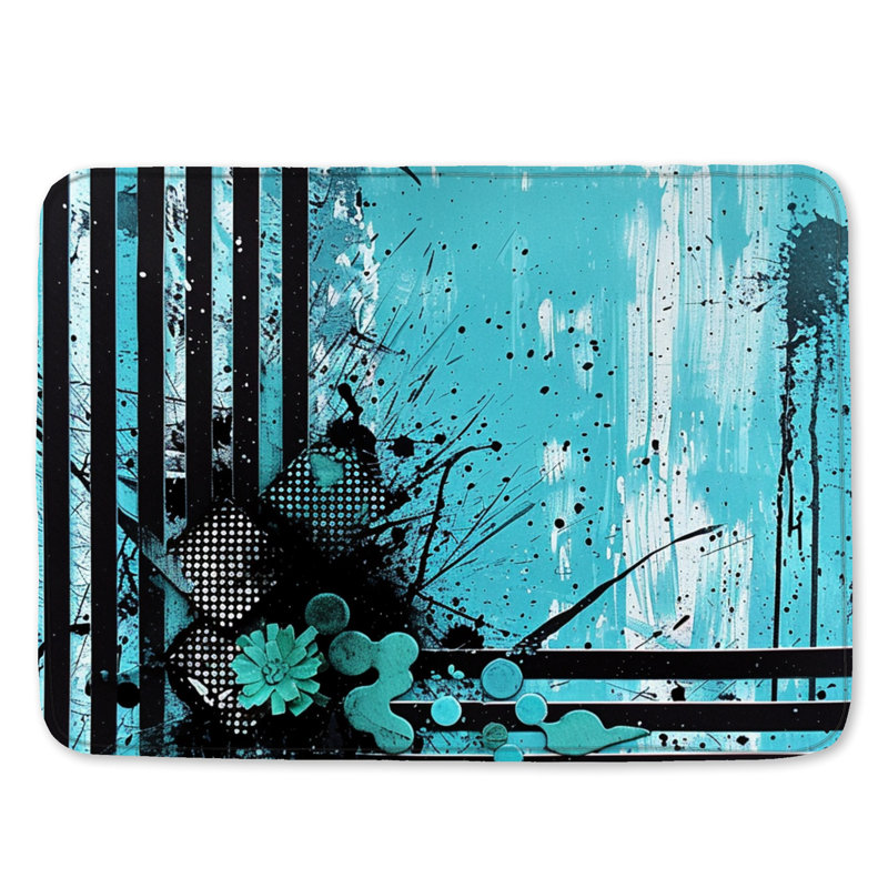 Tapis de bain abstrait, L 24 po x L 17 po