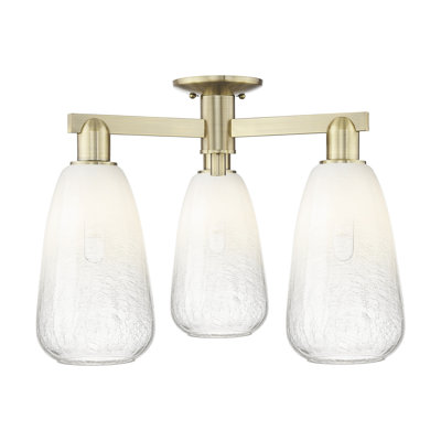 Plafonnier semi-encastré 3 lumières Brookhaven Almond