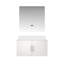 Meuble-lavabo blanc lustré de 91,4 cm (36 po) de largeur x 55,9 cm (22 po) de profondeur avec comptoir en quartz et miroir - Spacieux, résistant aux taches sur le dessus et à fermeture douce