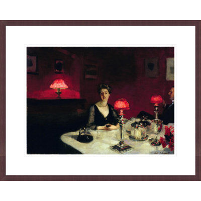 A Dinner Table at Night by John Singer Sargent -Framed Giclee Print