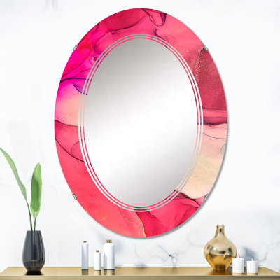 Miroir mural rose et beige