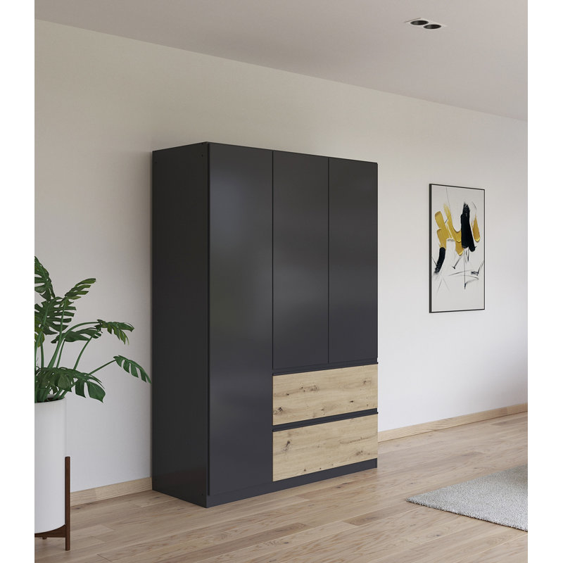 Wardrobe wardrobe COSTA hinged door wardrobe with push-to-open function, 197cm H x 181cm W x 54cm D