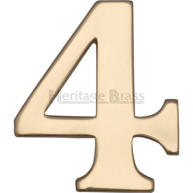 Heritage Brass Heritage Numeral Self Adhesive 51mm (2"), 4, Polished Brass