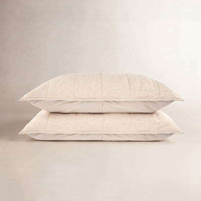 French Linen Box Stitch Quilted Sham Set