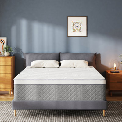Alwyn Home Innerspring Mattress Medium Hybrid Mattress in a box With Certipur-US Certified Pocket Spring, Pressure Relief, and Motion Isolation