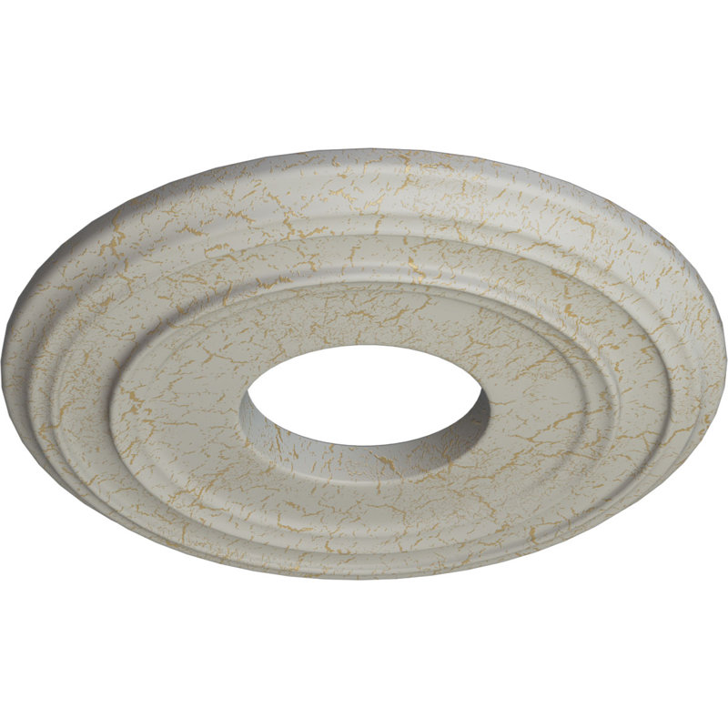 Médaillon de plafond H 12,375 po x l 12,375 po x P 1,125 po, Pot de craquelure crème