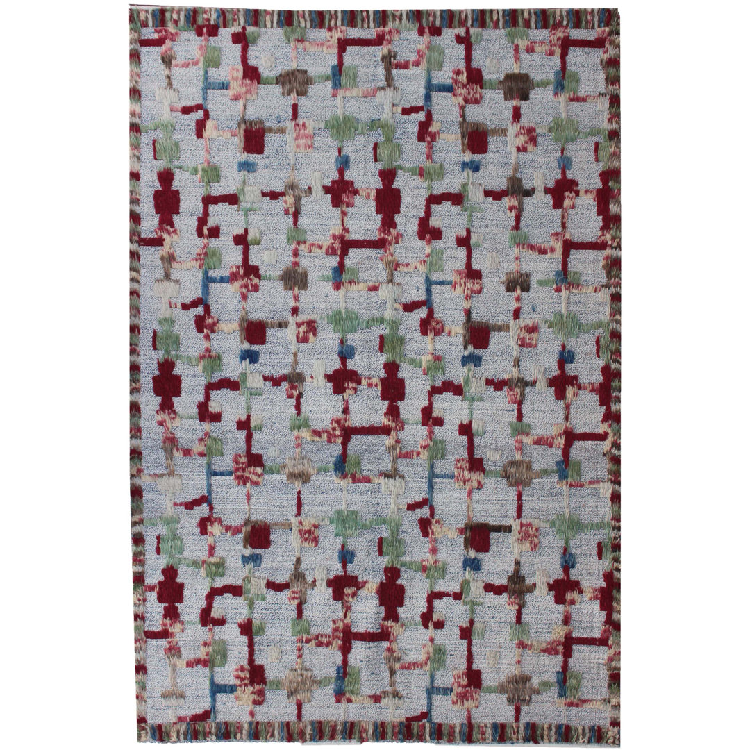 Geometric Hand Knotted 196cm X 290cm Area Rug