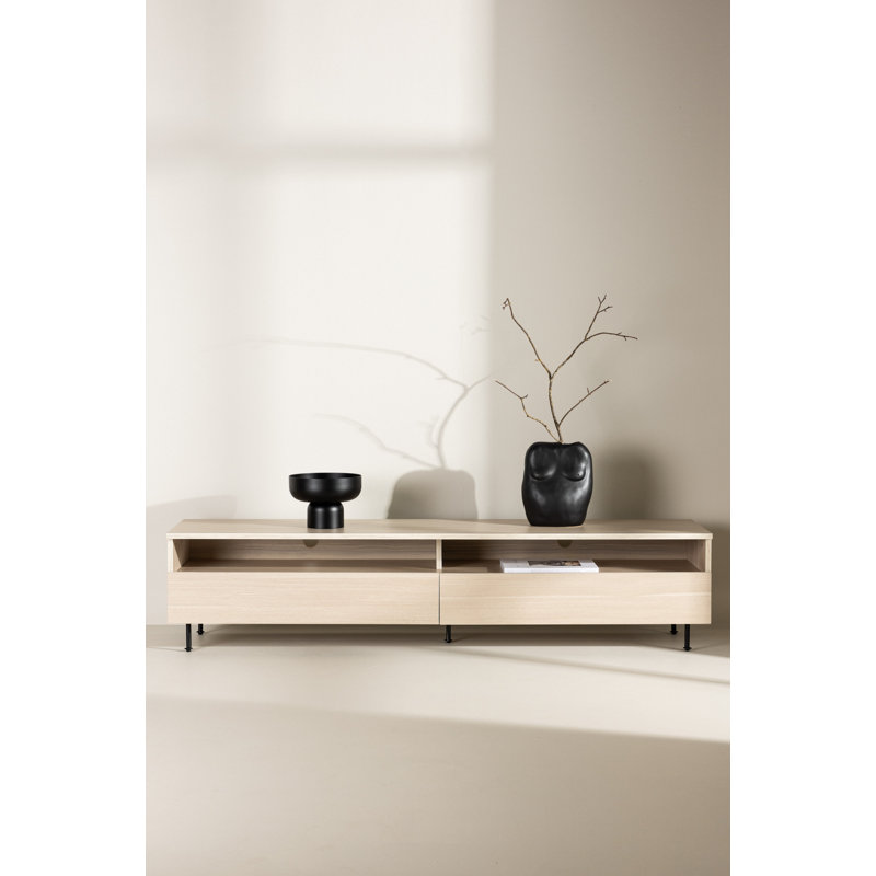 Pietari Unfinished TV Stand for TVs up to 65", White Wood