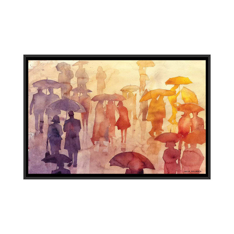 « summer day » par maja wronska, impression sur toile, H 18 po x l 26 po x P 1,5 po, Toile avec cadre noir, Pas de tapis