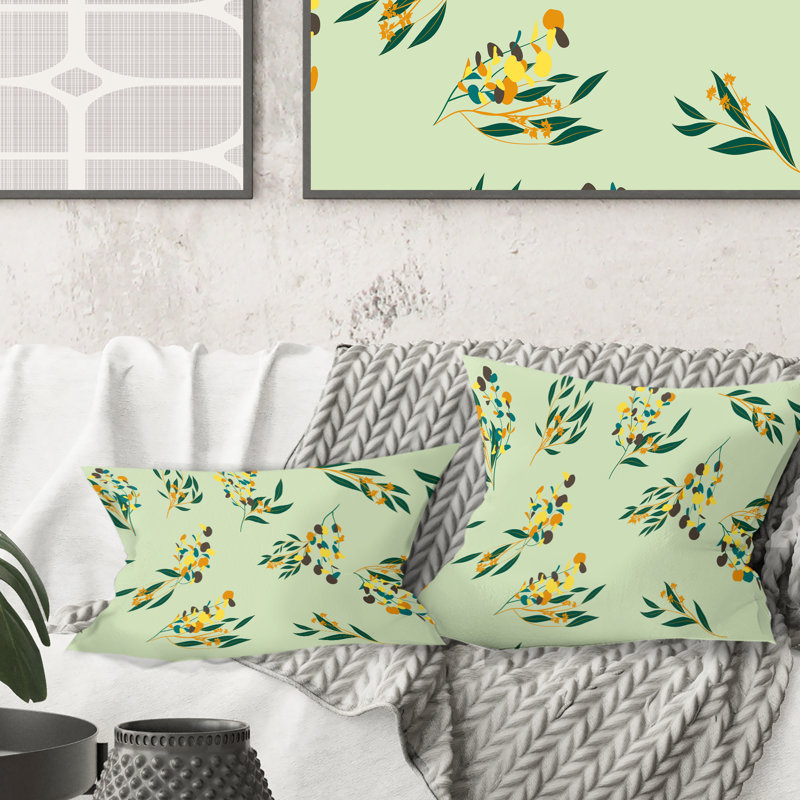 Coussin Bright Modern Eucalyptus Floral, 18 po x 18 po