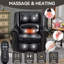 Fauteuil inclinable électrique en cuir véritable 350 lb - double moteur, chauffage, massage, port USB, position infinie-1969344321