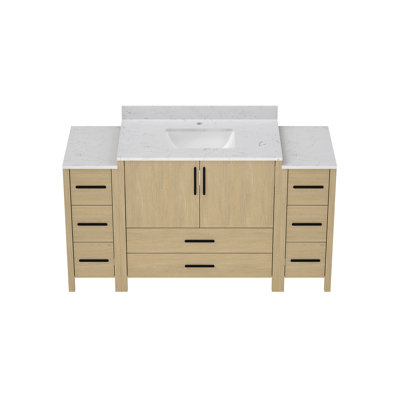 60"W×22"D×34"H Single Sink Bathroom Vanity Cabinet