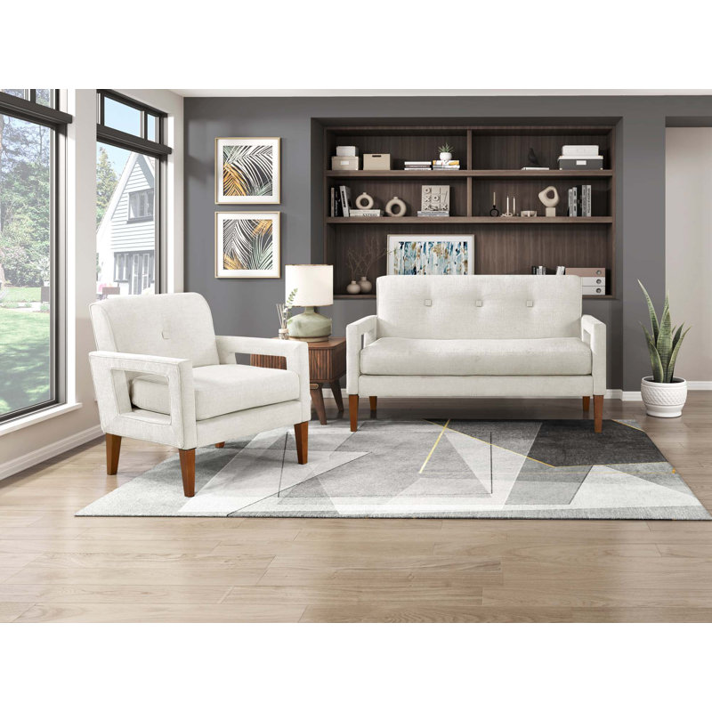 Fauteuil confortable avec revêtement avancé et pieds robustes pour la détente, Beige