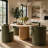 Velvet Upholstered Rolling Dining Chairs with Wheels-1733268945