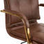 Chaise de travail en cuir Dareece avec accoudoirs rembourrés-72061606