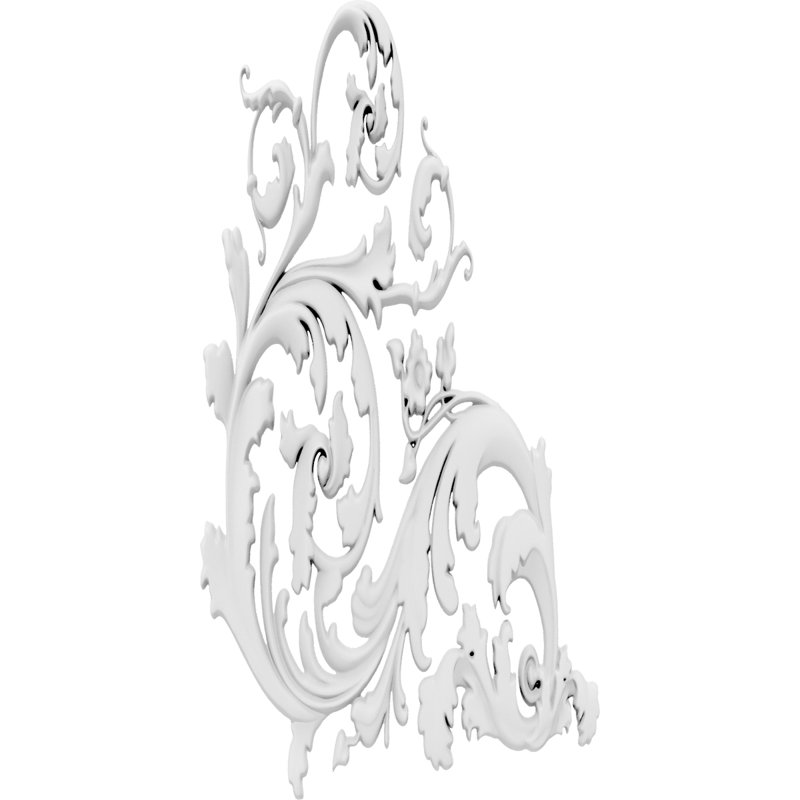 Fairfield H W D Composite Rosette Applique, 8" H x 4" L x 63" D, La gauche