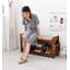 Range-chaussures en bambou avec tiroirs et tablettes