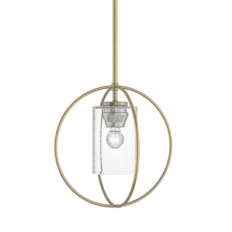 Interlude 1 - Light Unique/Statement Globe Pendant, Modern Brass, Opal