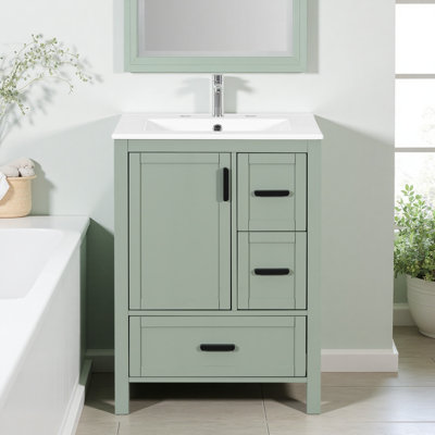 24" Bathroom Vanities, Freestanding Vanity with Single Sink