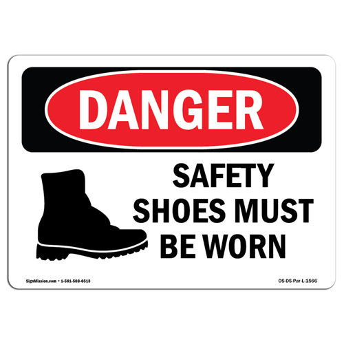 SignMission Safety Shoes Must Be Worn Sign | Wayfair