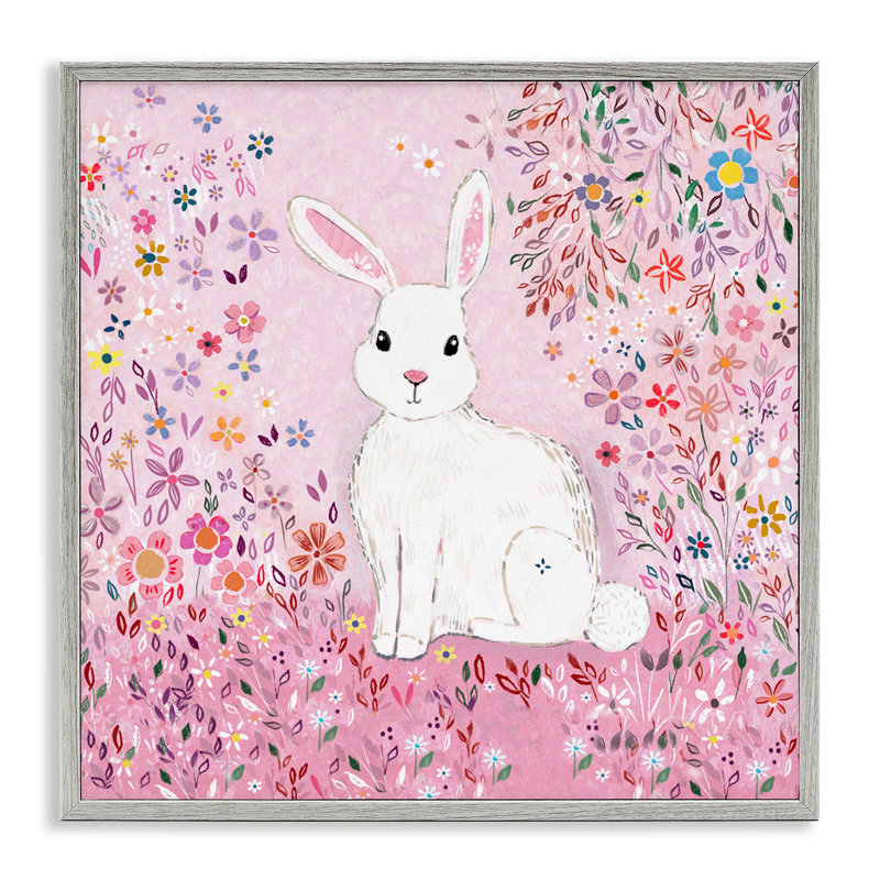 «Playful Flopsy Floral Rabbit», estampe numérique, conception de Clare Tupper, Estampe numérique Farmhouse, H 17 po x l 17 po