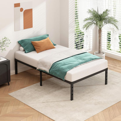 Metal Platform Bed Frame 14 Inch Tall,No Box Spring Needed, Bed With Heavy Duty Strong Support Slats,Easy To Assemble,Black