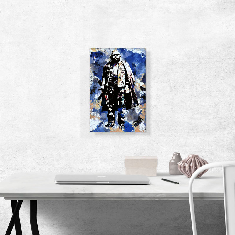 Adem Jashari Libération de l'Armée de terre fond bleu, impression sur toile tendue, H 18 po x l 12 po x 1,5 po