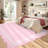 10 x 13 ft Pink Rectangular Polyester Bedroom Living Room Dining Room Nursery Room Solid Indoor Modern Non Slip Machine Washable Area Rug-850232972-850232969