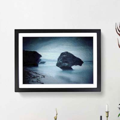 Rock Formations upon a Beach in Barbados - Picture Frame Painting Print