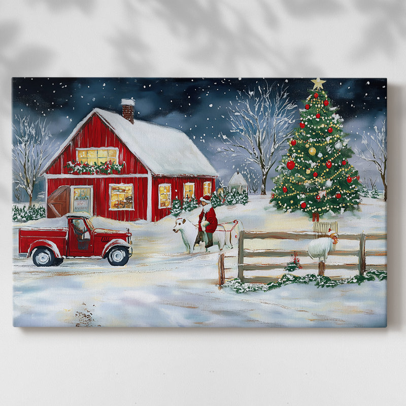 Art des Fêtes de Noël III - Toile tendue avec châssis - CXVII, H 12 po x l 18 po