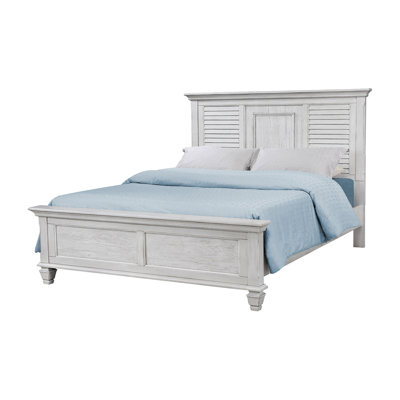 Kayah King Size Panel Bed in Antique White