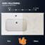 42 Inch Solid Surface Bathroom Vanity Top with Left SIde Integrated Sink, Bright White 2" Thick Modern Countertop, 1.38" Rear Backsplash, Smooth Edge Design, Waterproof & Easy Install