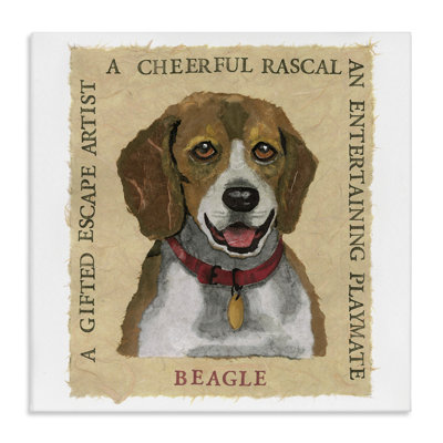 Fun Beagle Pet Phrases Canvas Wall Art by Nancy Overton