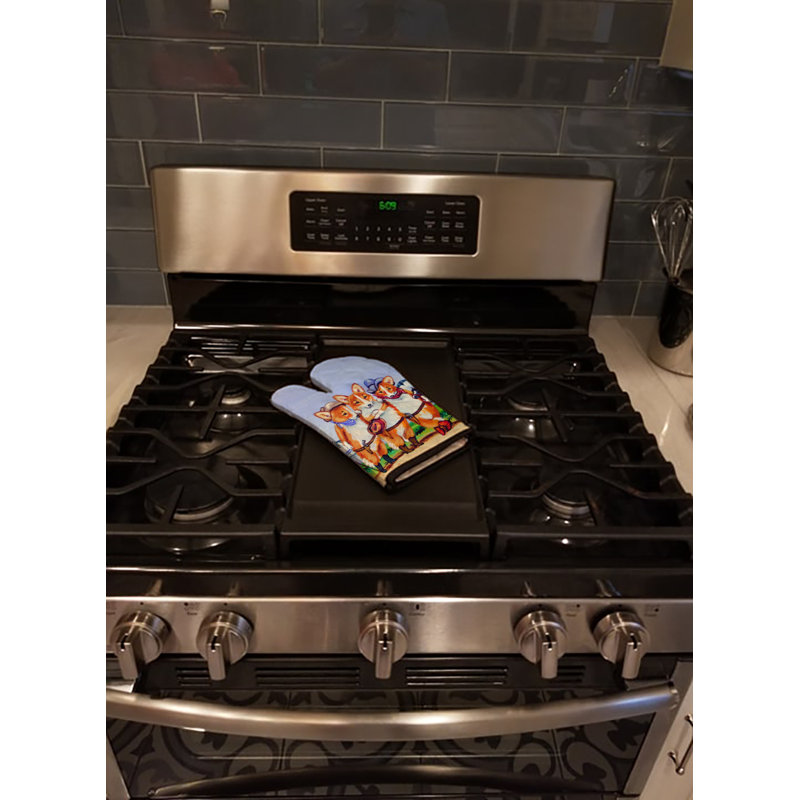 Caroline's Treasures Cowboy Corgi Polyester Oven Mitt