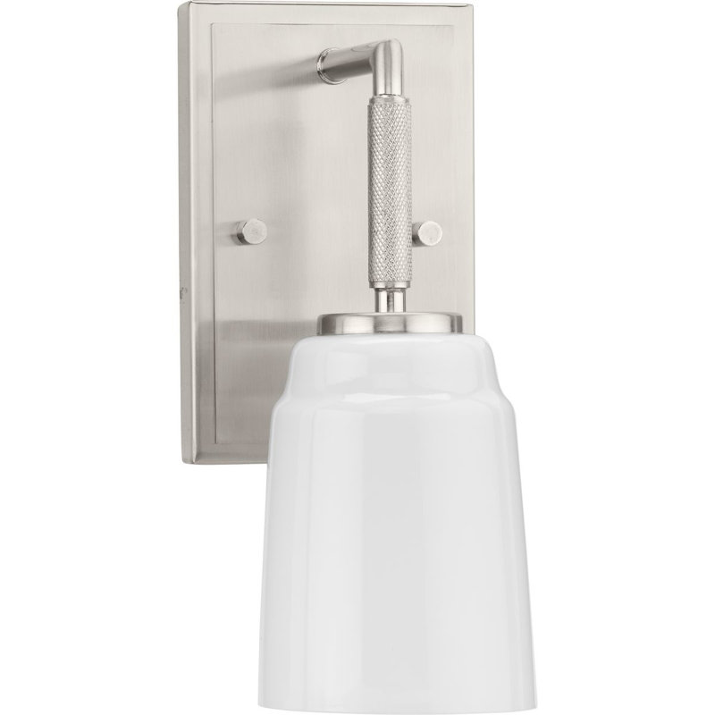 Éclairage pour meuble-lavabo industriel à une lumière, Nickel brossé