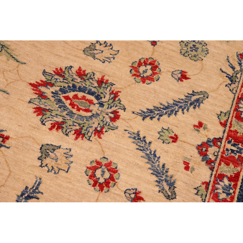 Tapis oriental ivoire / bleu en laine 8 pi 0 po x 9 pi 10 po Dorn