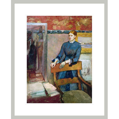 «Helene Rouart in Her Father's Study» par Edgar Degas, impression par estampe numérique encadrée