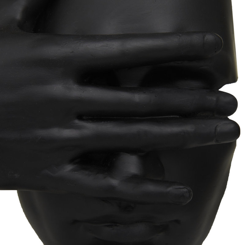 Sculpture décorative en pierre noire, ensemble de 3