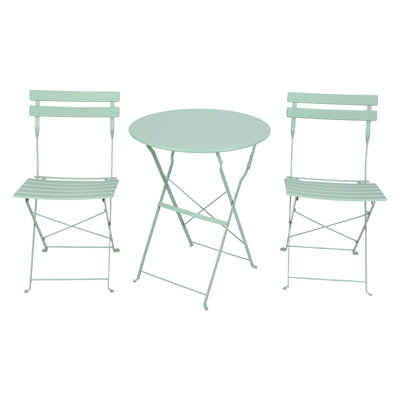 Ensemble bistro 3 pièces, ensemble de mobilier de patio pliant, ensemble de table et chaises d'extérieur pour terrasse, jardin, balcon et bord de piscine