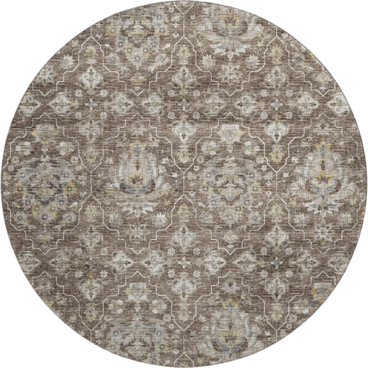 Premium Machine Washable Alliah AMF94 Brown Rug