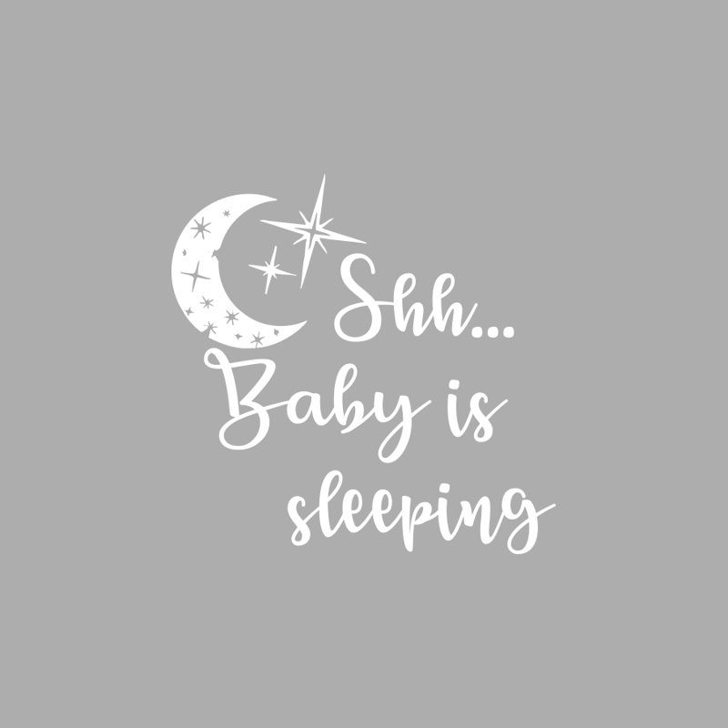 Shh... décalcomanie murale "baby is sleep" Bedell, Blanc