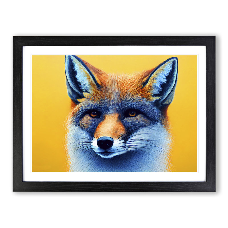 Classic Fox - Framed Print, Black, 46cm H x 64cm W x 2cm D