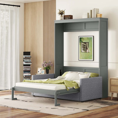 Grand lit escamotable mural avec coussin